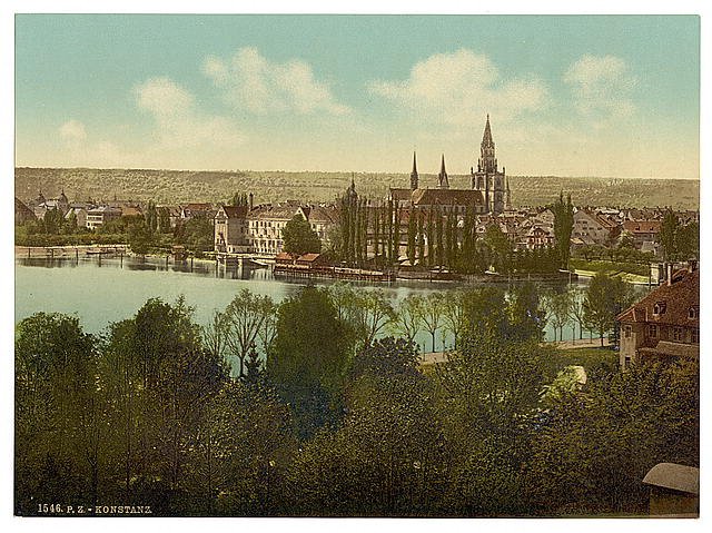 General view from the hotel Constance Baden Vintage A4 Photo Print