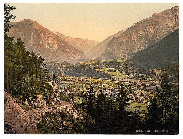 General view of Meiringen Bernese Oberland Vintage A4 Photo Print