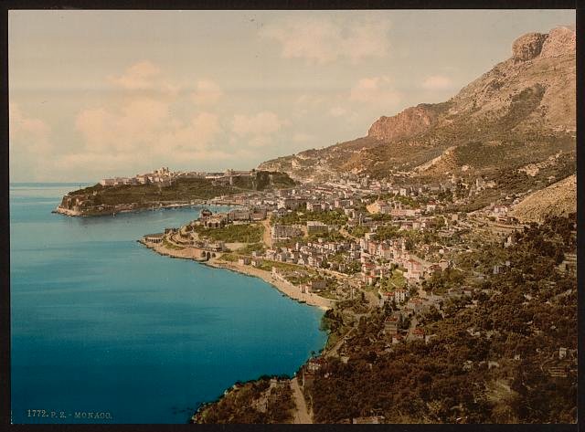 General view of the principality Monaco Vintage A4 Photo Print