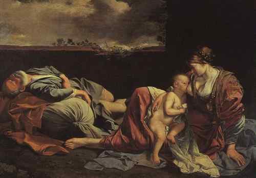 Gentileschi Orazio Rest On The Flight Into Egypt  A4 Photo Print