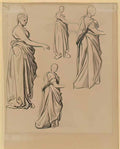 George Frederick Watts four studies of a draped female figure(1) Art A4 Photo Print UK