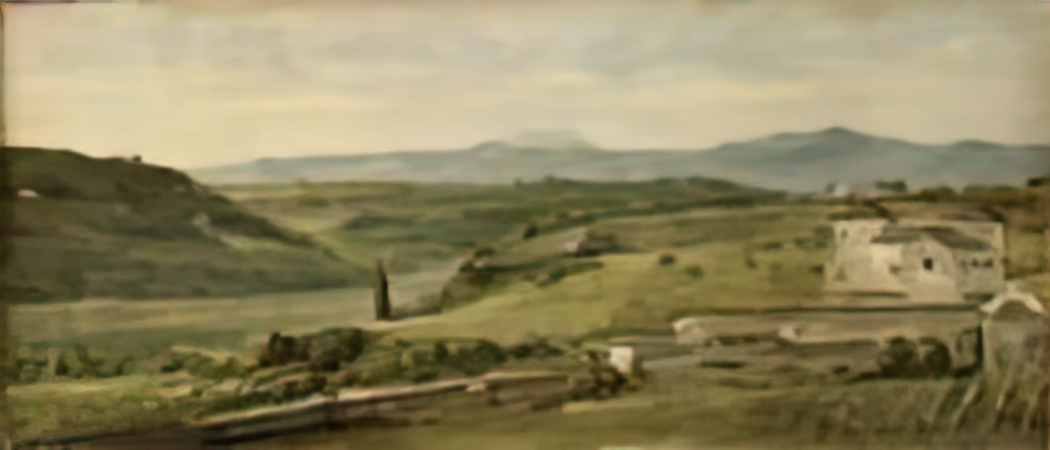 George Frederick Watts panoramic landscape with a farmhouse(1) Art A4 Photo Print UK