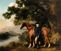 George Stubbs a gentleman in riding clothes standing beside a chestnut a hunter Art A4 Photo Print