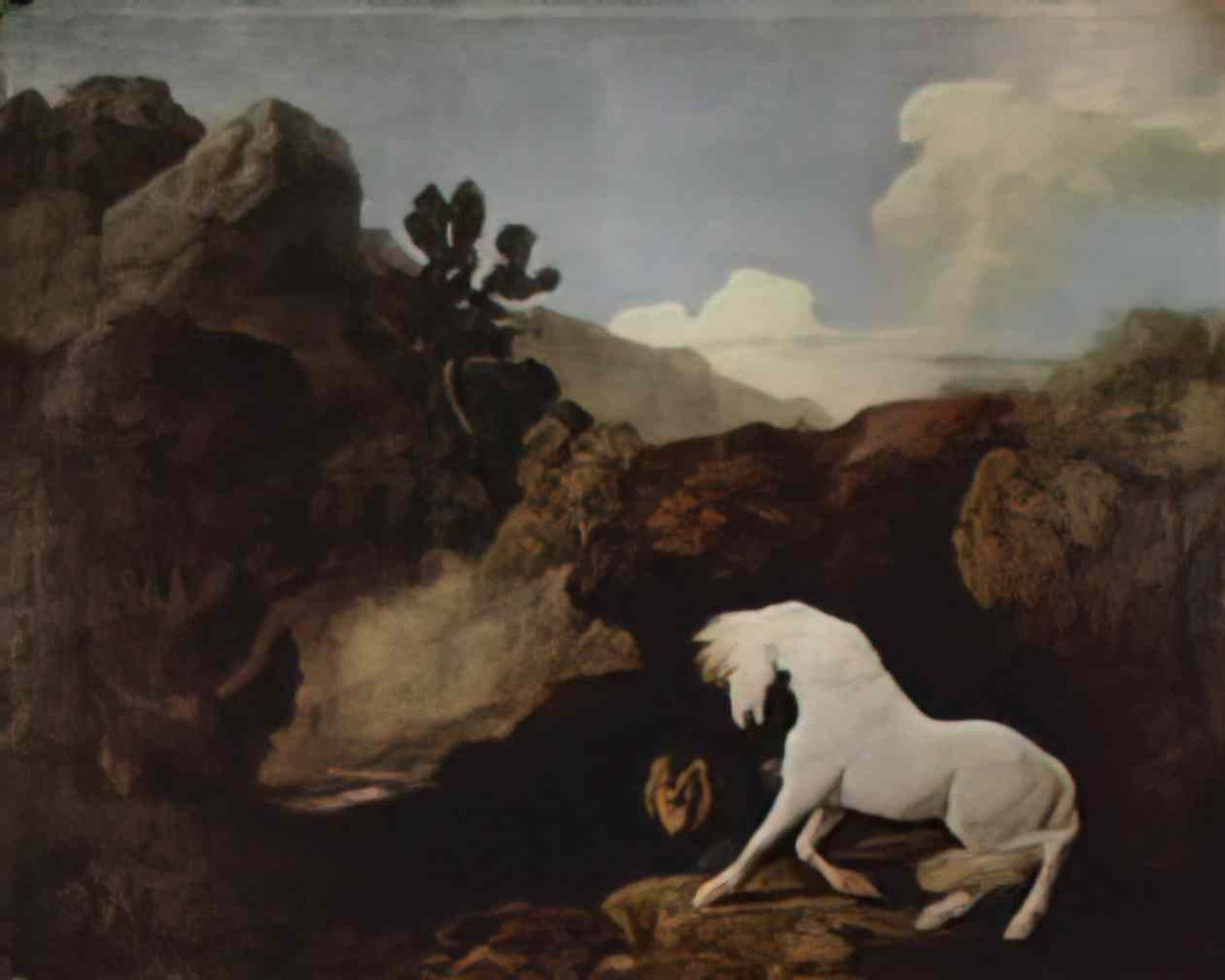 George Stubbs a horse frightened by a lion 1770 Art A4 Photo Print