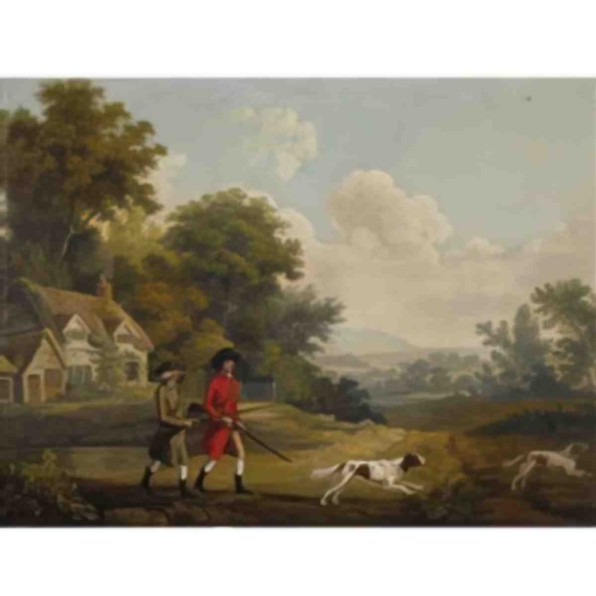 George Stubbs a dark bay hunter beside a tree in an extensive landscape Art A4 Photo Print