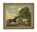 George Stubbs two hunters with a young groom and a dog by a lake Art A4 Photo Print