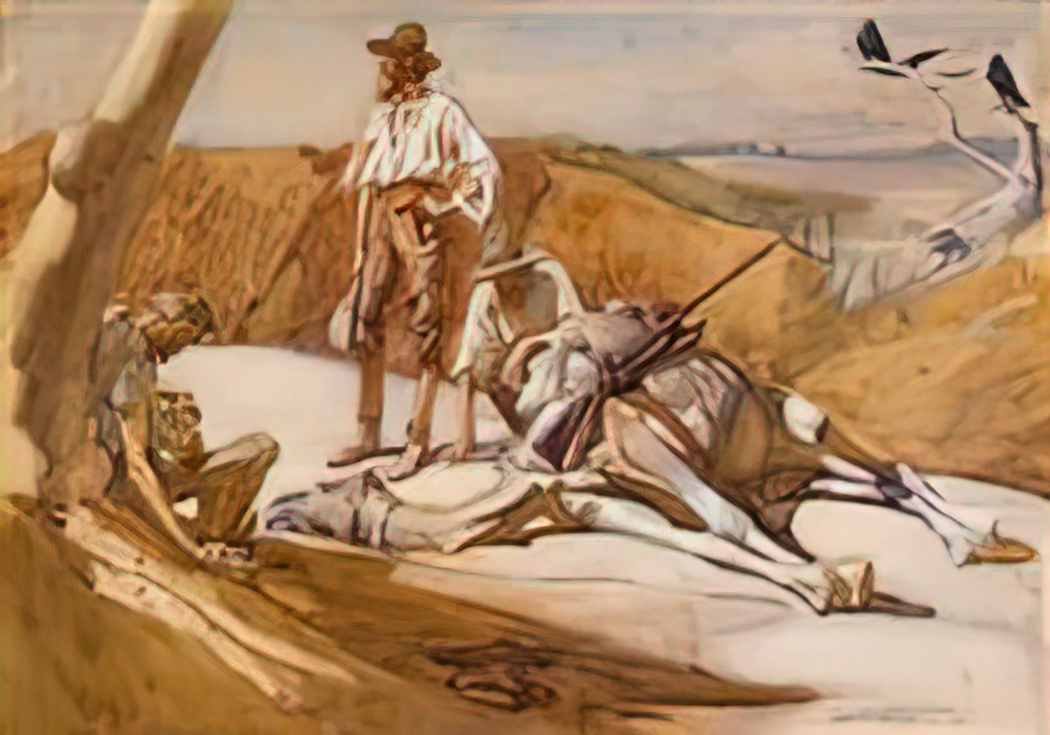 George Washington Lambert burke and wills on the way to mount hopeles Art A4 Photo Print