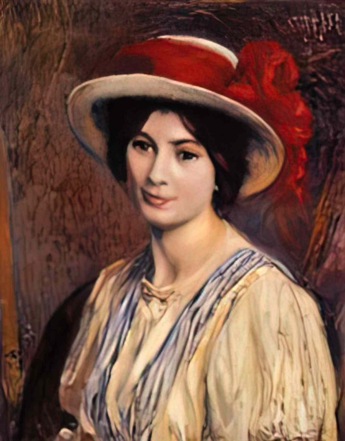 Georges Lemmen hat with a red ribbon Art A4 Photo Print