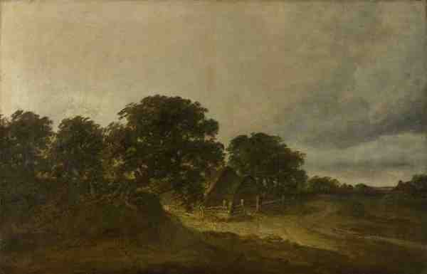 Georges Michel Landscape With Trees Buildings And A Road A4 Photo Print