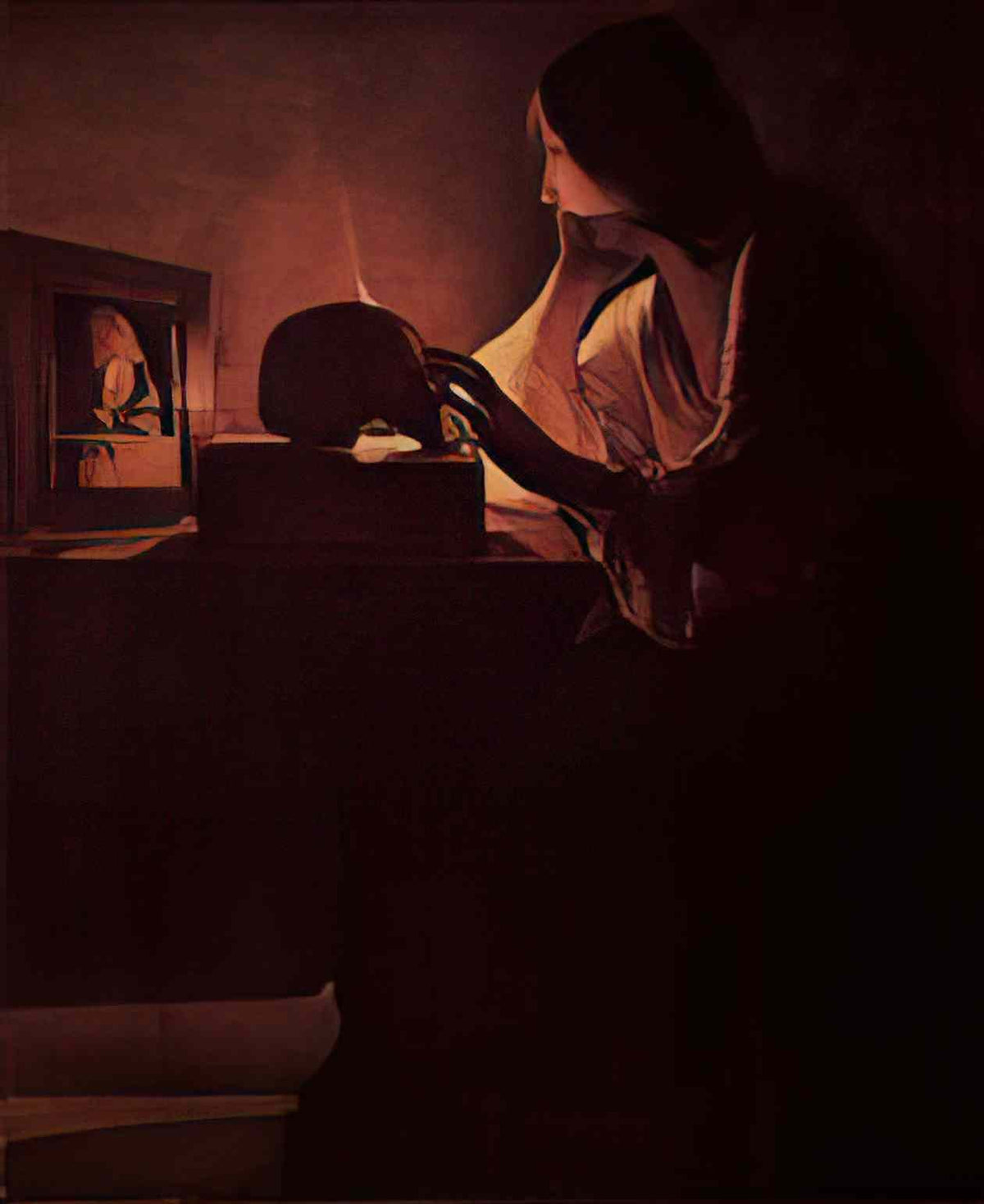 Georges de la Tour repenting magdalene also called magdalene before m Art A4 Photo Print