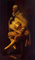 Georges de la Tour the hurdy gurdy player Art A4 Photo Print