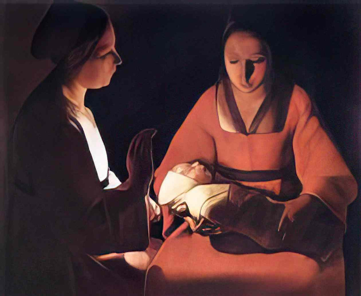 Georges de la Tour the newborn Art A4 Photo Print