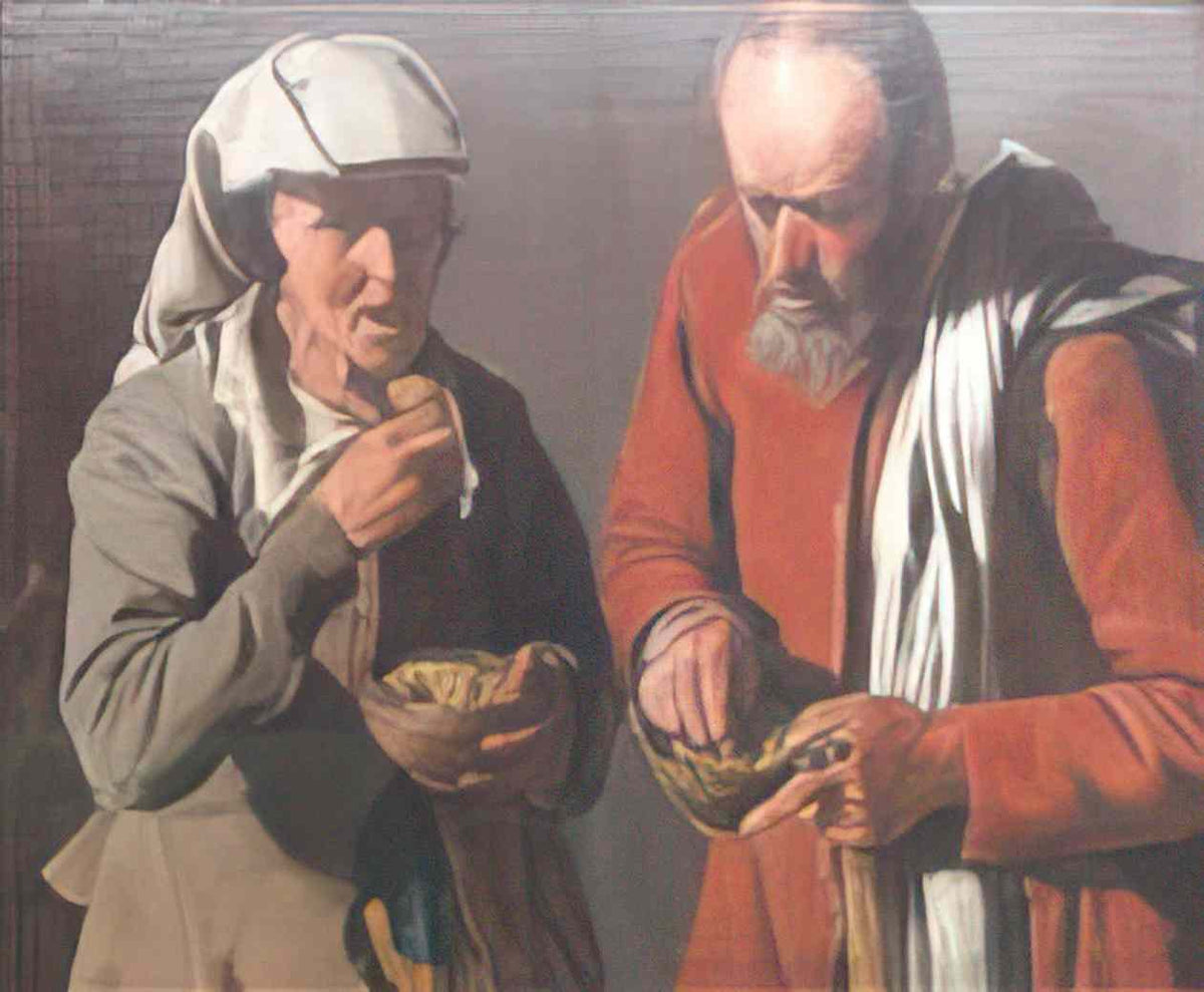 Georges de la Tour the porridge eaters Art A4 Photo Print