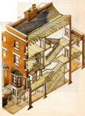 Georgian house cutaway A4 Photo Print