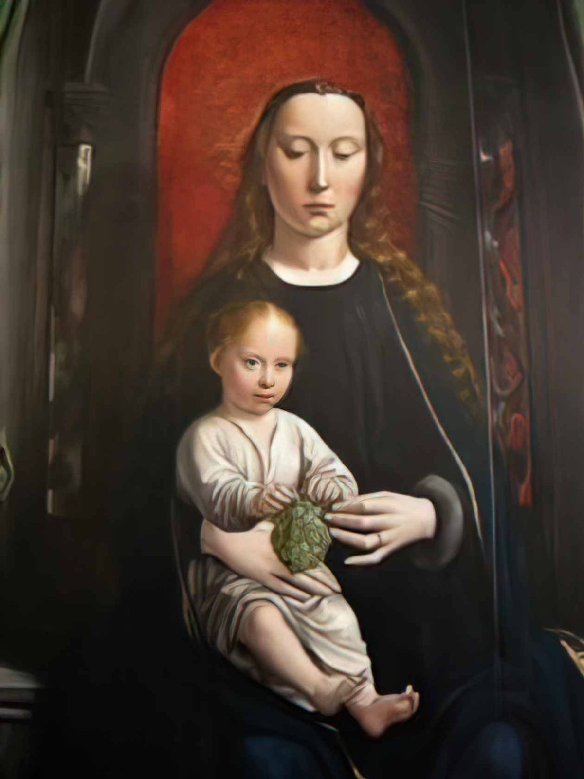 Gerard David polyptych of cervara center panel madonna and child enth Art A4 Photo Print