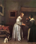 Gerard Terborch woman washing hands Art A4 Photo Print