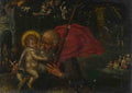 German Saint Christopher carrying the Infant Christ A4 Photo Print