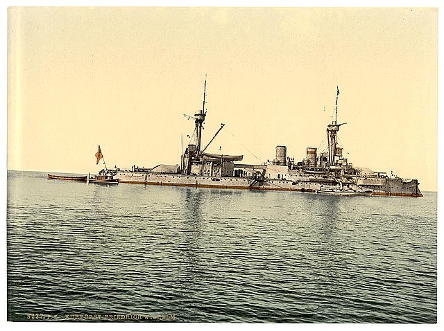 German war vessel Kurfurst Friedrich Wilhelm Helgoland Vintage A4 Photo Print