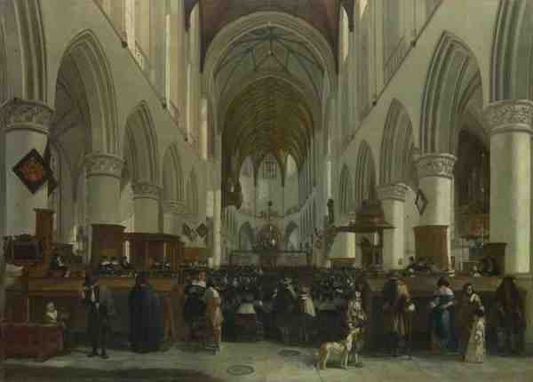 Gerrit Berckheyde The Interior Of The Grote Kerk Haarlem A4 Photo Print
