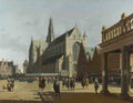 Gerrit Berckheyde The Market Place and the Grote Kerk at Haarlem A4 Photo Print