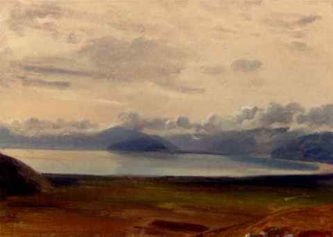 Gibert Jean Baptiste Adolphe Moon Over Mount Vesuvius A4 Photo Print