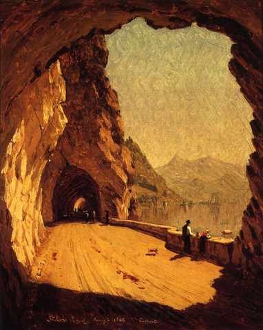 Gifford Sanford Robinson Stelvio Road By Lago Di Como A4 Photo Print