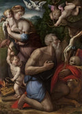 Giorgio Vasari the temptation of st jerome Art A4 Photo Print