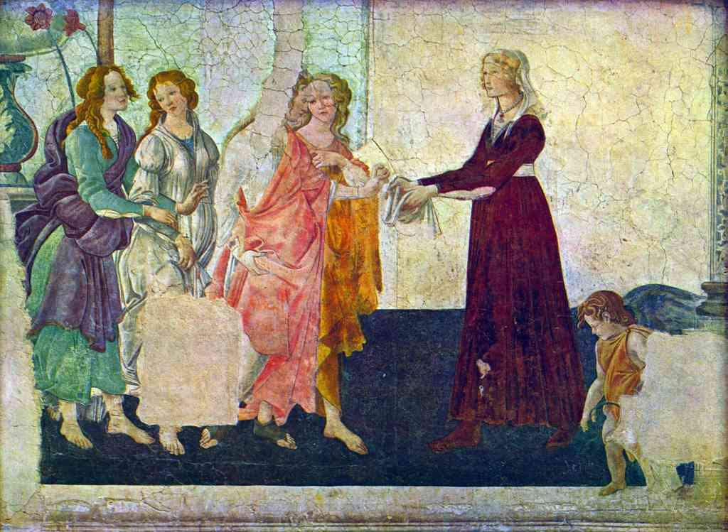 Giovanna Degli Albizzi With Venus And The Graces Botticelli A4 Photo Print
