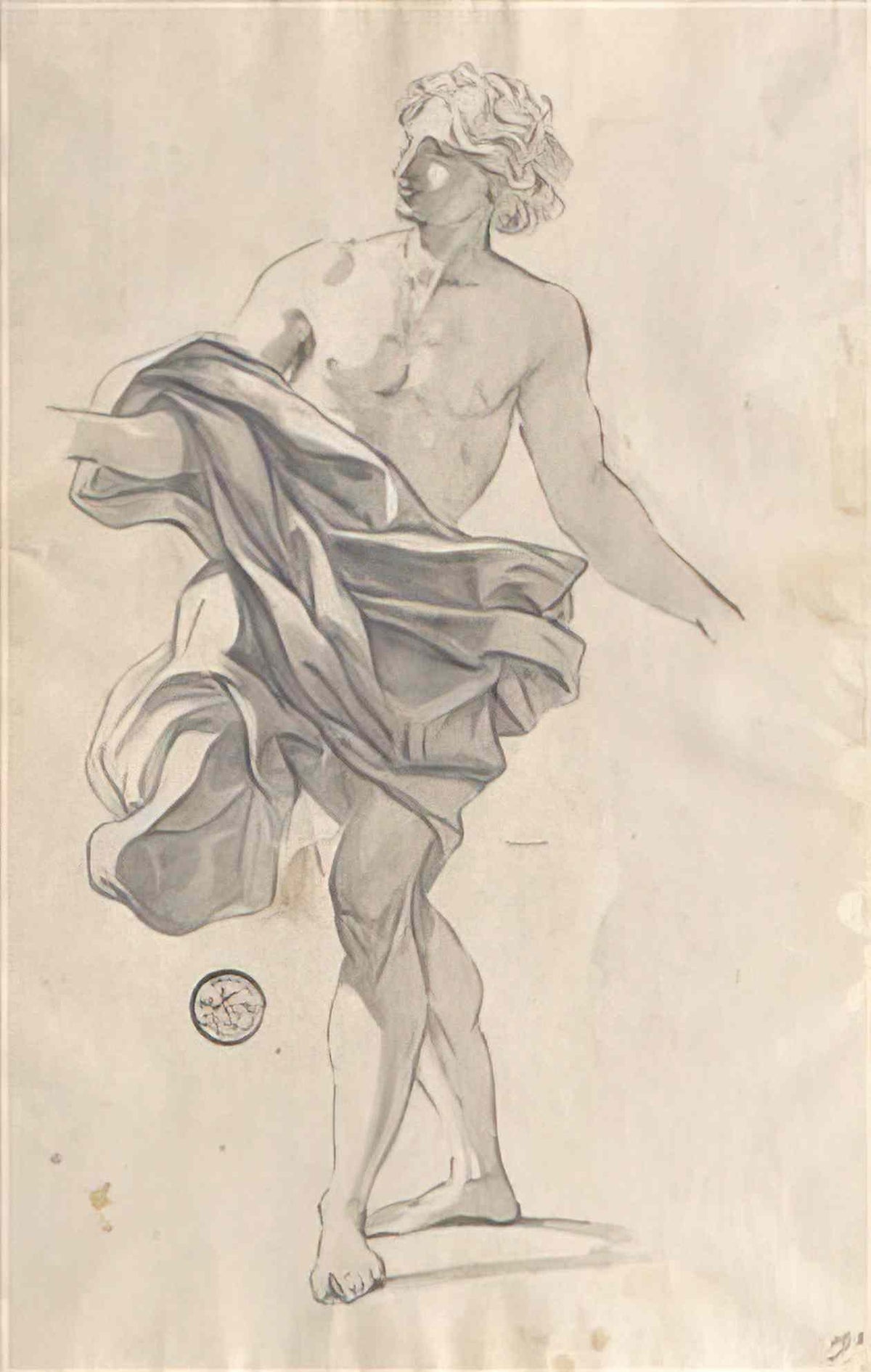 Giovanni Battista Gaulli giovanni battista gaulli study for a young m Art A4 Photo Print