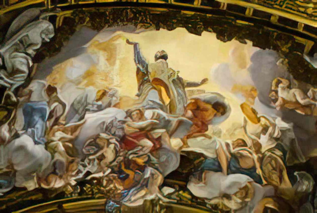 Giovanni Battista Gaulli glory st ignatius baciccio gesu rome Art A4 Photo Print