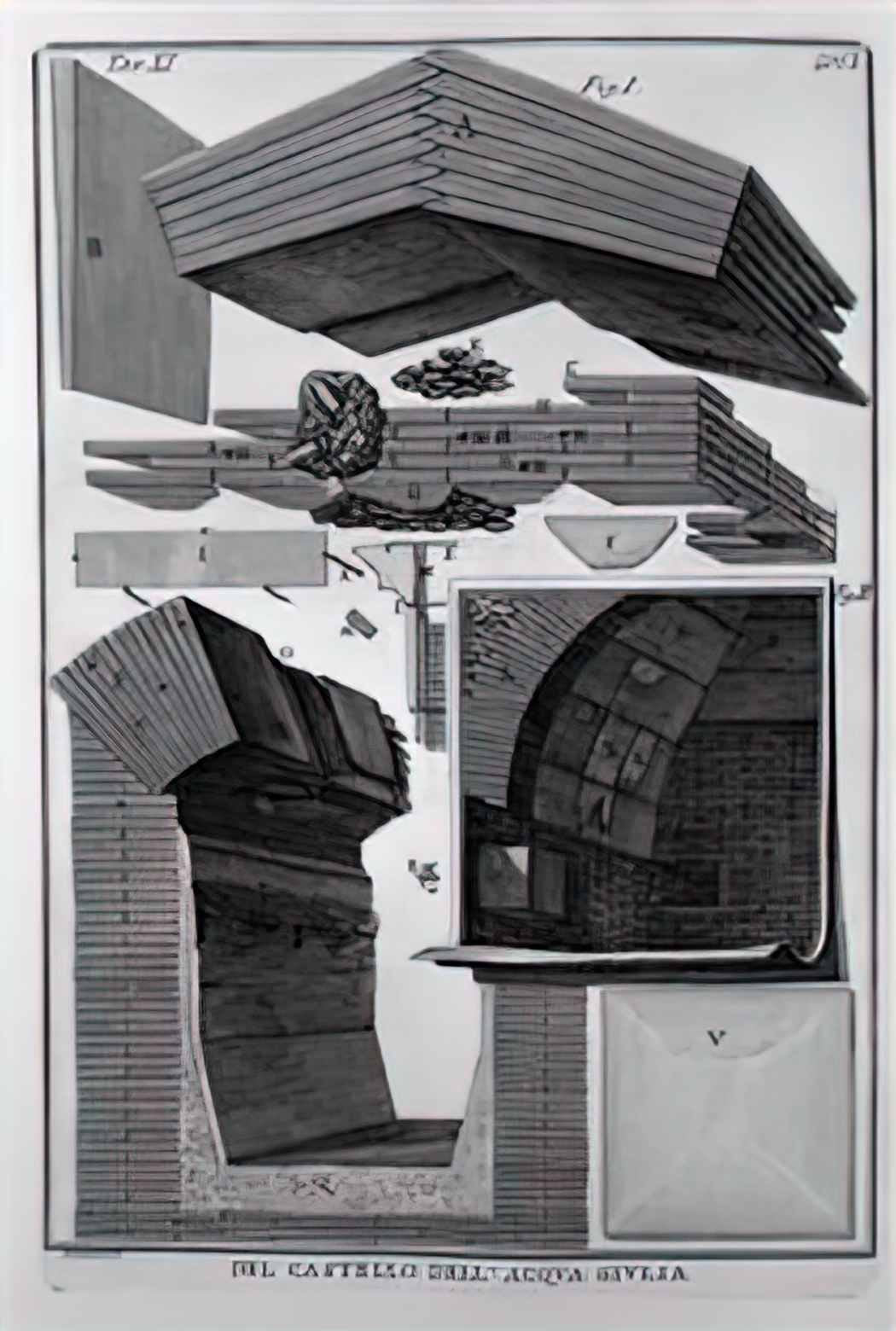 Giovanni Battista Piranesi construction details Art A4 Photo Print