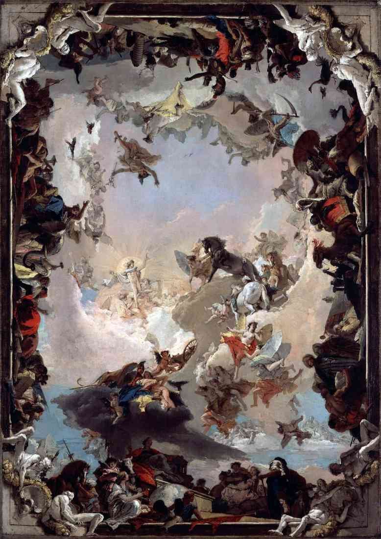 Giovanni Battista Tiepolo Allegory Of The Planets And Continents A4 Photo Print