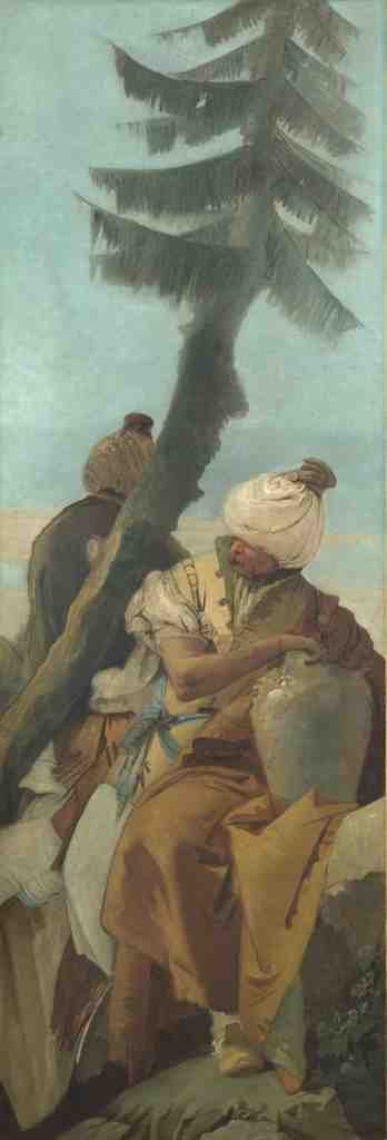 Giovanni Battista Tiepolo Two Orientals seated under a Tree A4 Photo Print