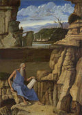 Giovanni Bellini Saint Jerome reading in a Landscape A4 Photo Print