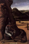 Giovanni Bellini st jerome in the wilderness 1450 Art A4 Photo Print