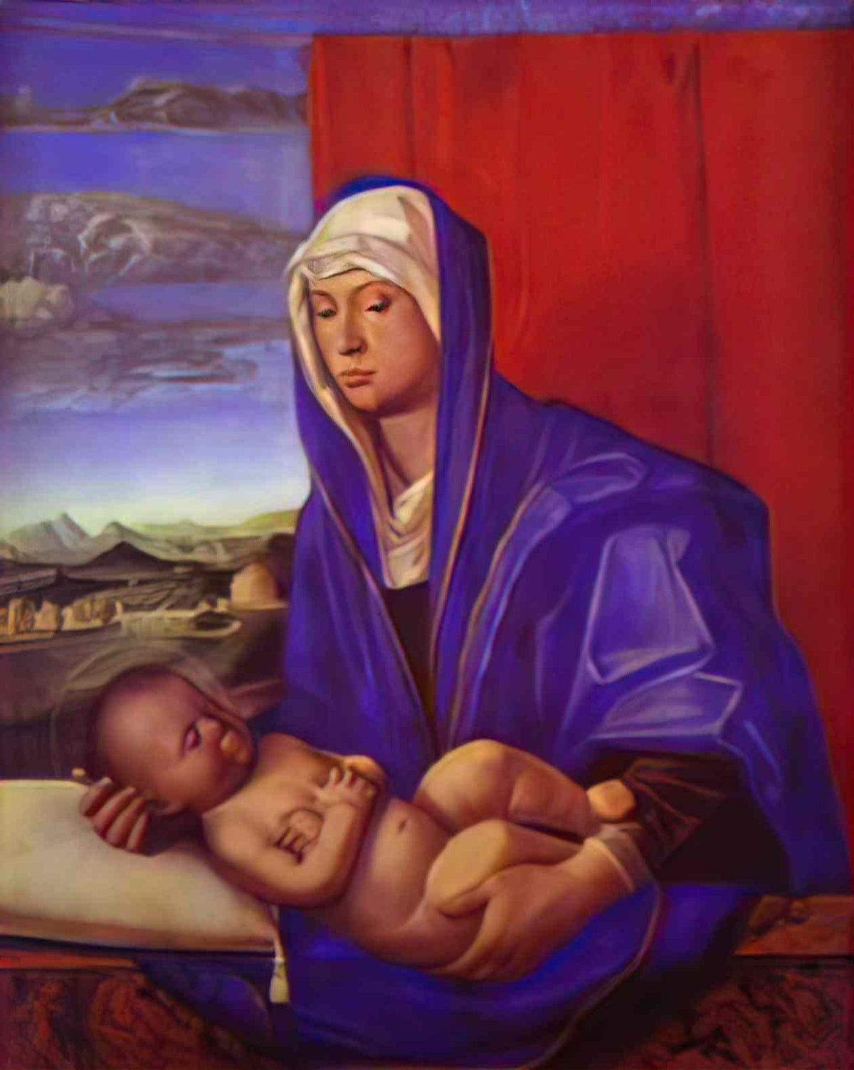 Giovanni Bellini virgin and child 1 Art A4 Photo Print