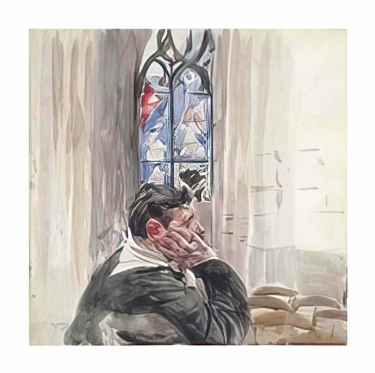 Giovanni Boldini a man seated in a church Art A4 Photo Print