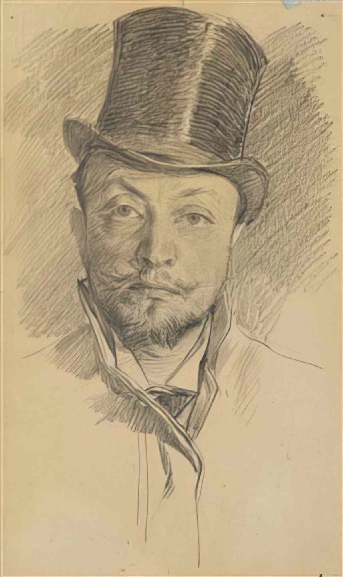 Giovanni Boldini autoportrait au chapeau en buste Art A4 Photo Print
