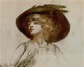 Giovanni Boldini brustbild einer blonden jungen dame mit schwarzem hu Art A4 Photo Print