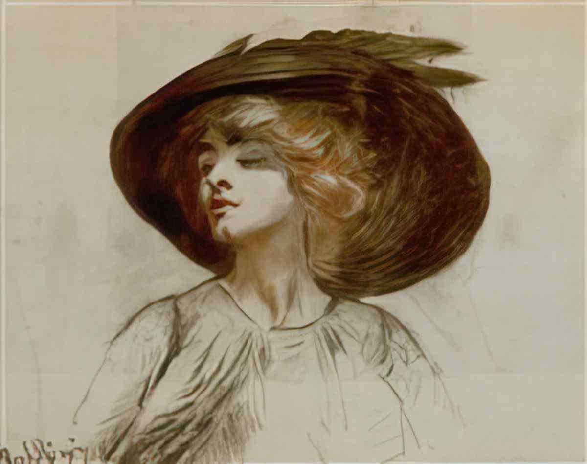 Giovanni Boldini brustbild einer blonden jungen dame mit schwarzem hu Art A4 Photo Print