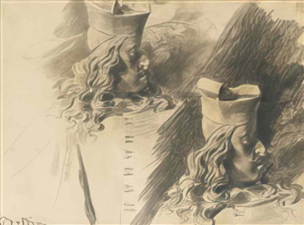 Giovanni Boldini deux etudes daprès le buste du cardinal de medicis d Art A4 Photo Print