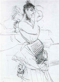 Giovanni Boldini elegante a la cheminee et au miroir Art A4 Photo Print