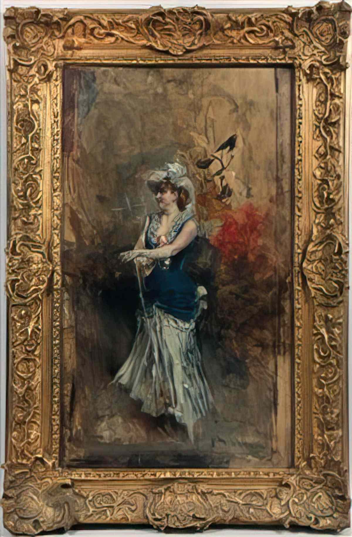Giovanni Boldini a lady admiring a fan 1 Art A4 Photo Print