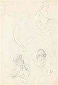 Giovanni Boldini five studies of a woman in different poses Art A4 Photo Print
