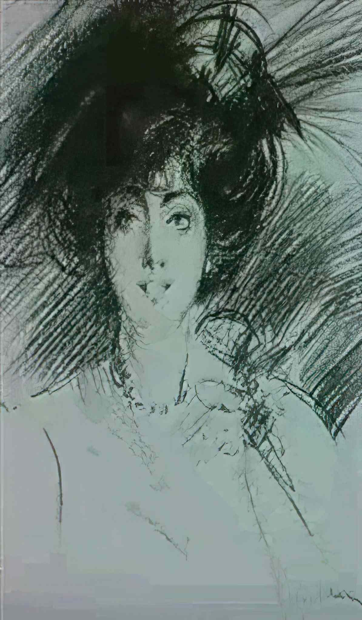 Giovanni Boldini bildnis einer dame beim schminken Art A4 Photo Print