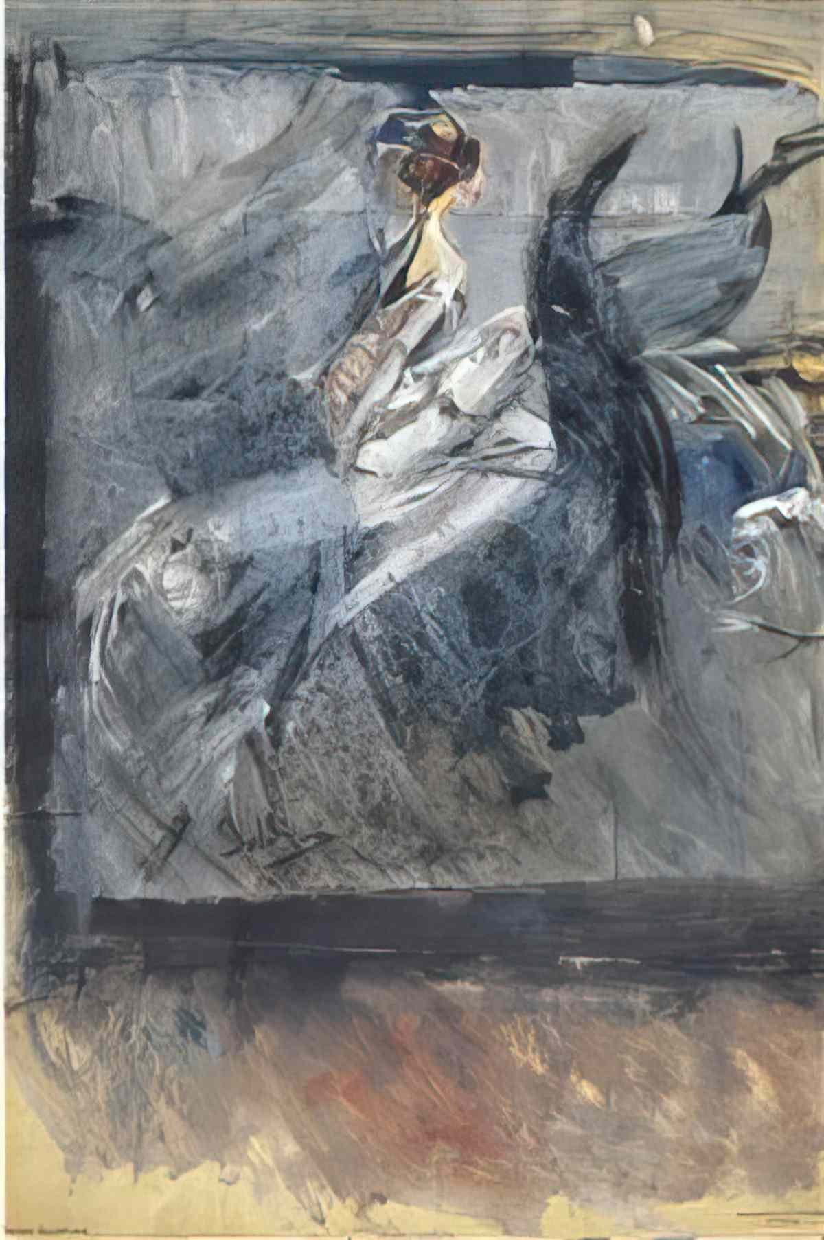 Giovanni Boldini cavallo con carro da fieno Art A4 Photo Print