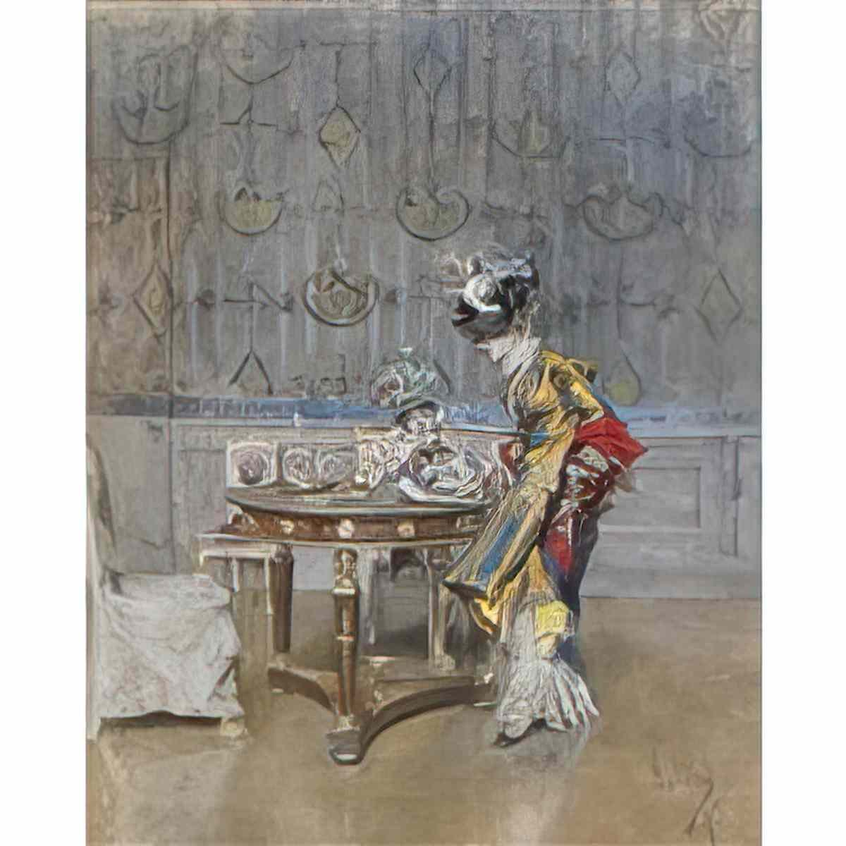 Giovanni Boldini due figure femminili a passeggio Art A4 Photo Print