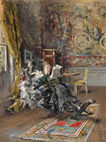 Giovanni Boldini elégante aux chiens Art A4 Photo Print