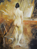 Giovanni Boldini figurenstudie einer dame mit hut und muff Art A4 Photo Print