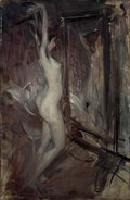 Giovanni Boldini nu devant un miroir psyche empire + etude dhomme Art A4 Photo Print
